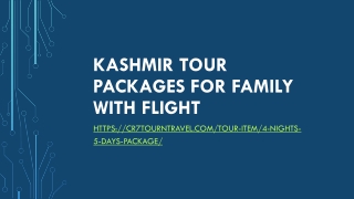 KASHMIR TOUR PACKAGES FOR FAMILY WITH FLIGHT