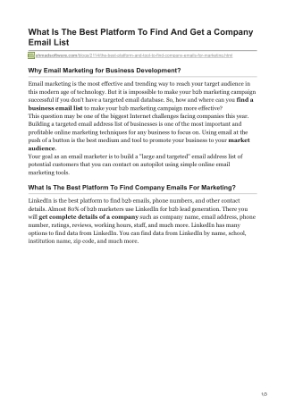 What Is The Best Platform To Find And Get a Company Email List