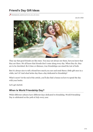 Friend’s Day Gift Ideas