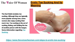 Erotic Toe Sucking And Its Meaning