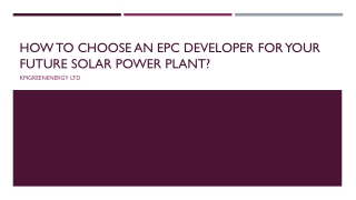 How to choose an EPC Developer For Your