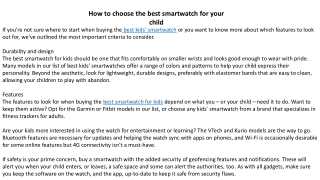 How to choose the best smartwatch for your child