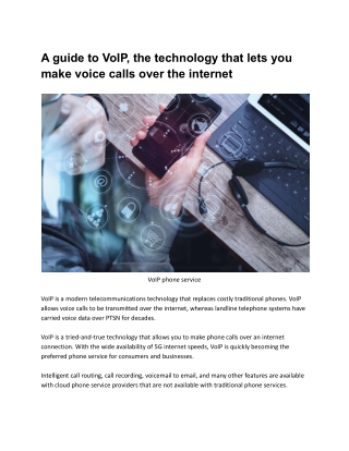 A guide to VoIP, the technology that lets you make voice calls over the internet