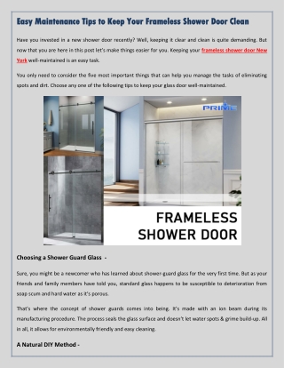 Easy Maintenance Tips to Keep Your Frameless Shower Door Clean