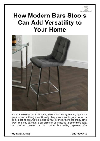 How Modern Bars Stools Can Add Versatility to Your Home