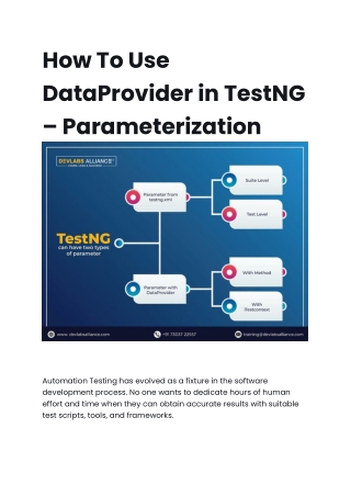 How To Use DataProvider in TestNG Parametarization