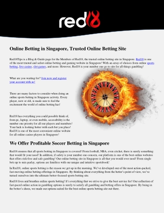 Red18 - Trusted Online Betting Site in Singapore