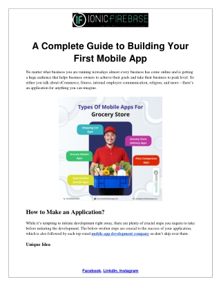 A Complete Guide to Building Your First Mobile App