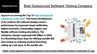 Best Outsourced Software Testing Company
