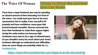 Things To Which Big forehead Girls Can Relate