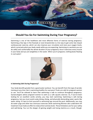 Should You Go For Swimming During Your Pregnancy