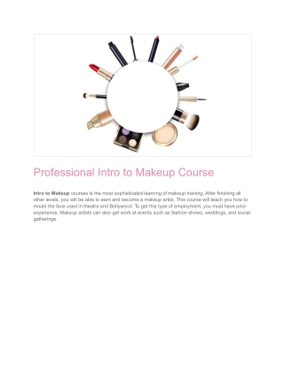 Professional Intro to Makeup Course