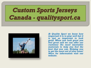 Custom Sports Jerseys Canada - qualitysport.ca