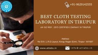 Best Cloth Testing Laboratory in Tiruppur