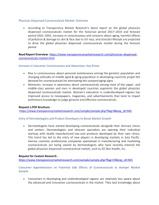 Physician Dispensed Cosmeceuticals Market Research Report | Forecast Until 2031