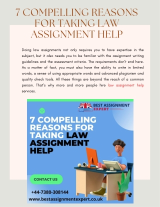 7 Compelling Reasons For Taking Law Assignment Help