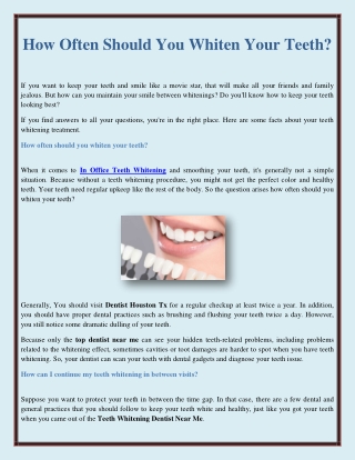 How Often Should You Whiten Your Teeth?