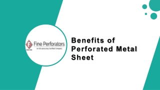 Benefits of Perforated Metal Sheet