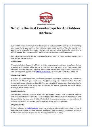 What is the Best Countertops for An Outdoor Kitchen