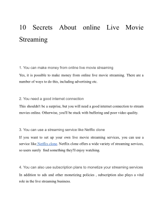 10 Secrets About online Live Movie Streaming