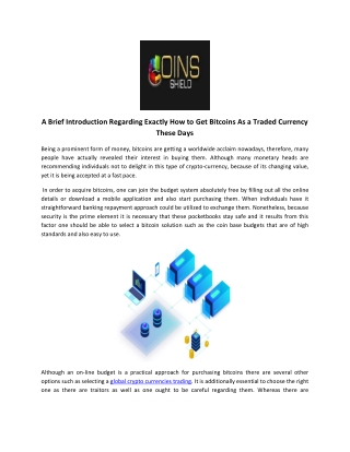 Global Crypto Currencies Trading - Coins Shield