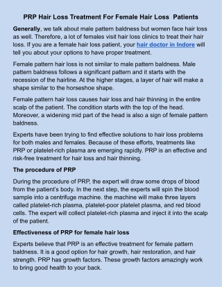 PRP Hair Loss Treatment For Female Hair Loss  Patients.docx