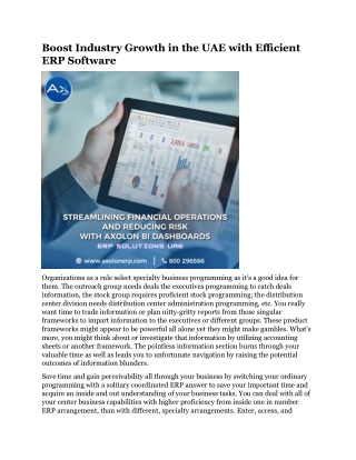 Boost Industry Growth in the UAE with Eﬃcient ERP Software