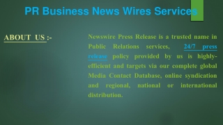 PR Business News Wires Services