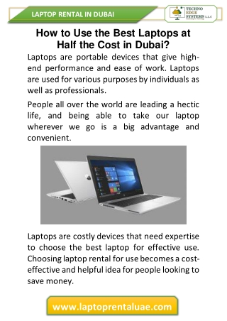 How to Use the Best Laptops at Half the Cost in UAE?