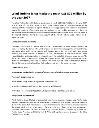 Wind Turbine Scrap Market