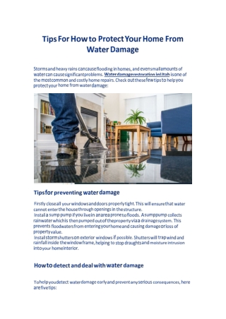 Tips For How to Protect Your Home From Water Damage