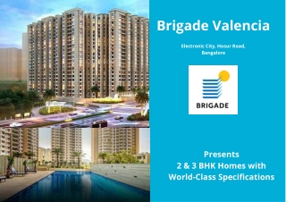 Brigade Valencia Hosur Road Bangalore - E-Brochure