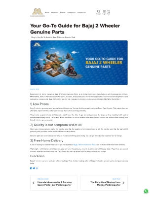 Bajaj 2 Wheeler Genuine Parts