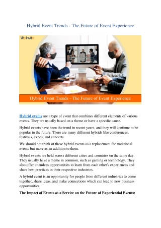 Overview of Hybrid Events and The Future of Event Experience