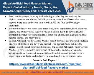 Global Artificial Food Flavours Market report pdf