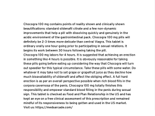 Chocogra 100 mg is the Most Beneficial Tablet For your ED Problems in the USA
