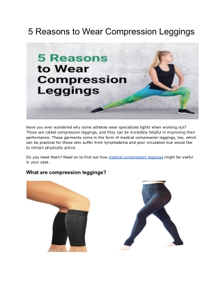 Reasons to Wear Compression Leggings