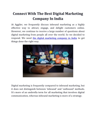Connect With The Best Digital Marketing Company In India