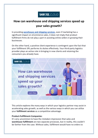 How can warehouse and shipping services speed up your sales growth?