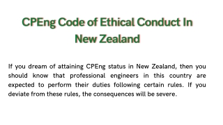 CPEng Code of Ethical Conduct In New Zealand