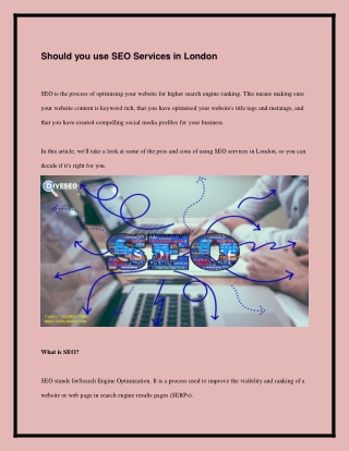 Should you use SEO Services in London