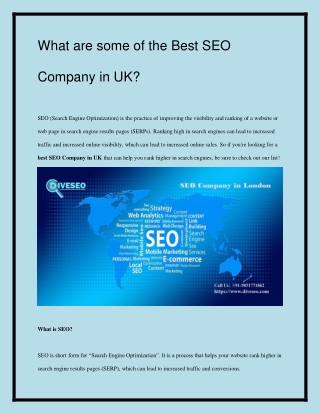 What are some of the Best SEO Company in UK