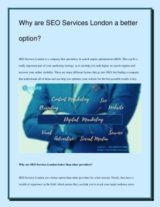 Why are SEO Services London a better option_