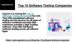 Top 10 Software Testing Companies