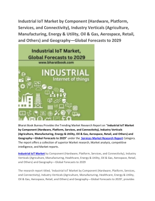 Industrial IoT Market—Global Forecasts to 2029