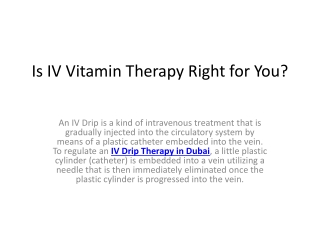 Aa Is IV Vitamin Therapy Right for You
