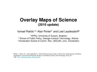 Overlay Maps of Science (2010 update)
