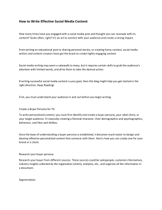 How to Write Effective Social Media Content
