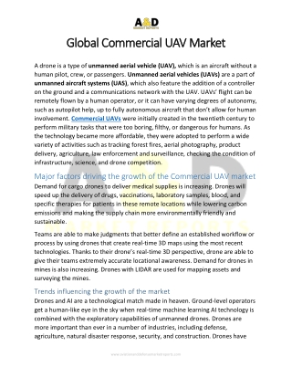 Commercial UAV market | Commercial Drone
