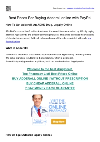 Best Prices For Buying Adderall online with PayPal